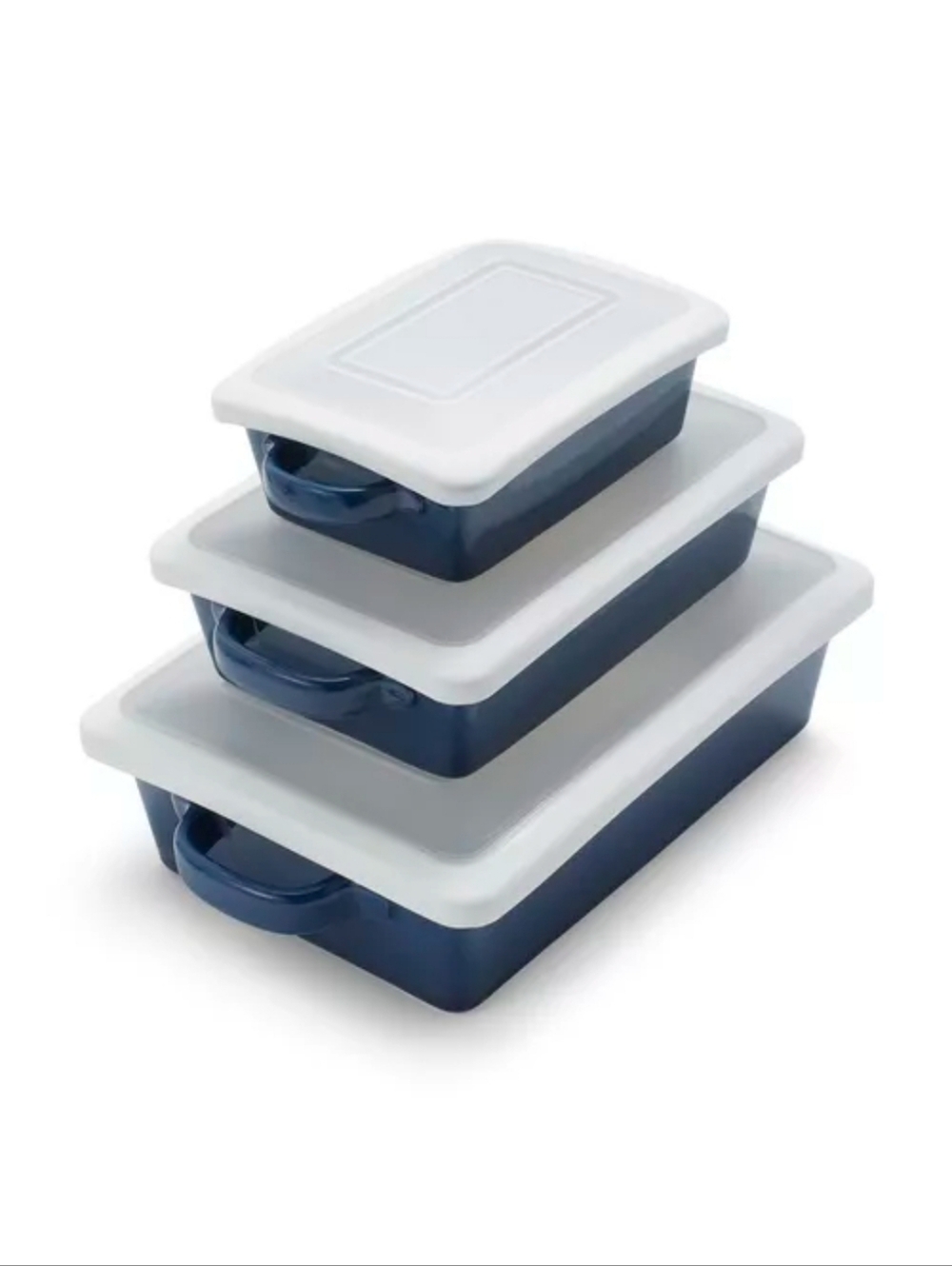 Sur La Table WHITE Stoneware Baker Set with White Lids - Picture 3 of 3